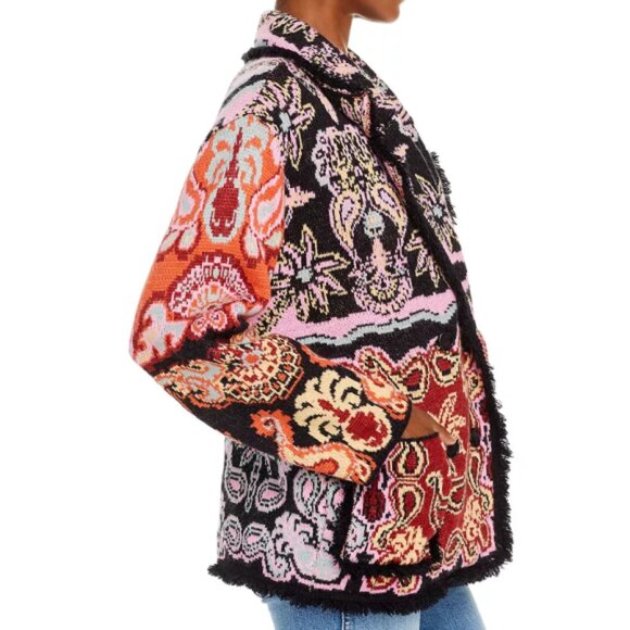 FARM RIO 'Sweet Mermaids' Sweater-Knit Blazer Jacket, Multicolor - Picture 3 of 6